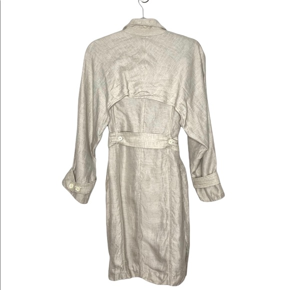 Proenza Schouler | Linen Viscose Trench Coat in Natural Beige 4 - Picture 6 of 8